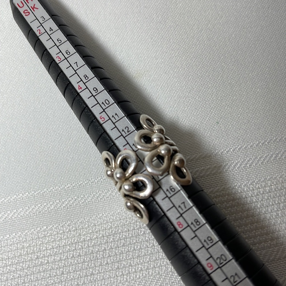 Sterling Silver Beaded Flower Ring - image 7